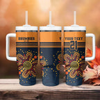 Australia Rugby Pacific Custom Tumbler With Handle Super Brumby Aboriginal Dot Art