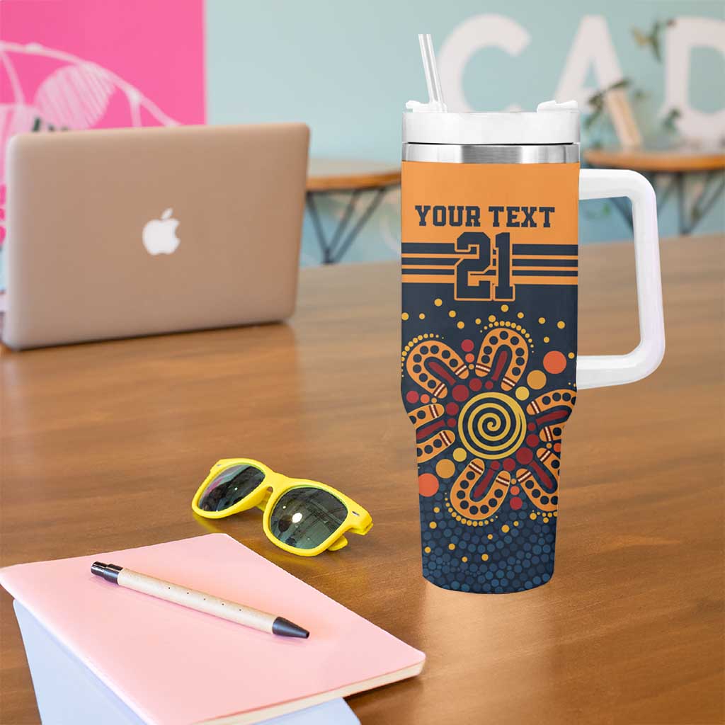 Australia Rugby Pacific Custom Tumbler With Handle Super Brumby Aboriginal Dot Art