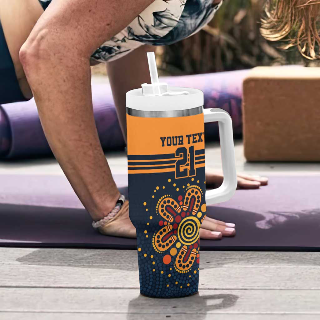 Australia Rugby Pacific Custom Tumbler With Handle Super Brumby Aboriginal Dot Art