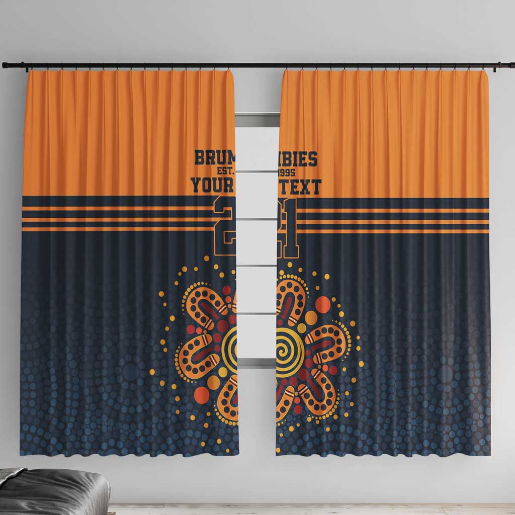 Australia Rugby Pacific Custom Window Curtain Super Brumby Aboriginal Dot Art