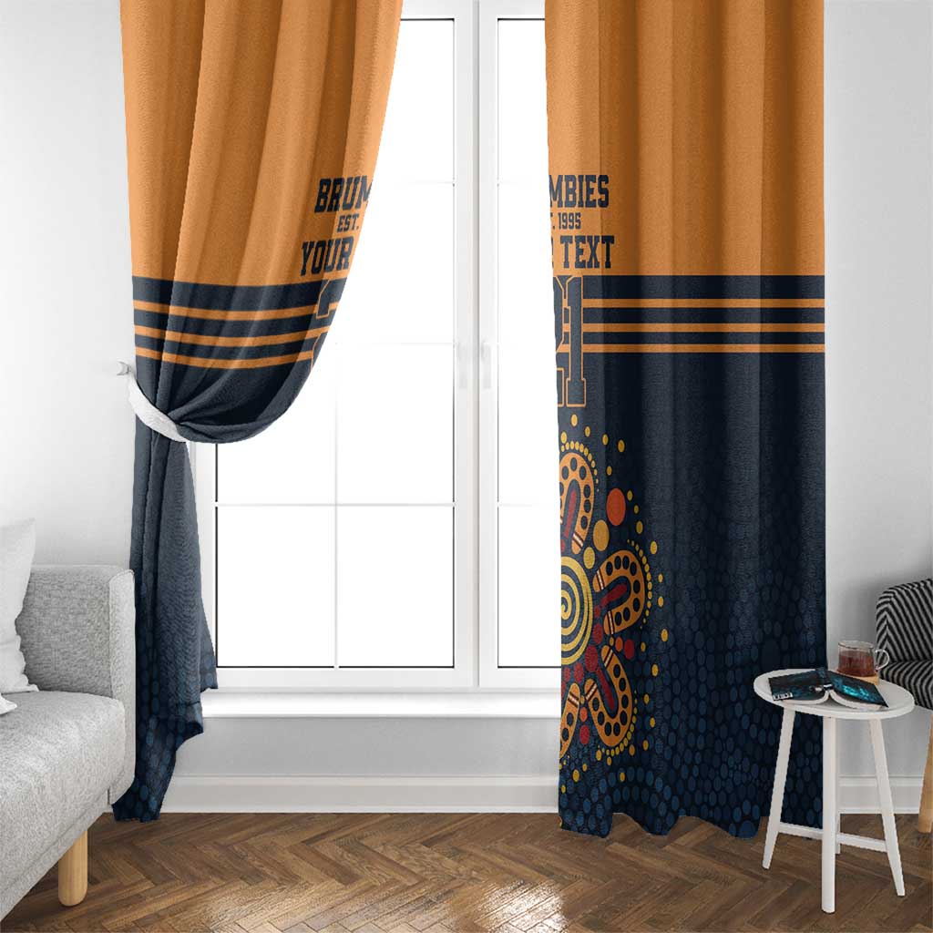 Australia Rugby Pacific Custom Window Curtain Super Brumby Aboriginal Dot Art