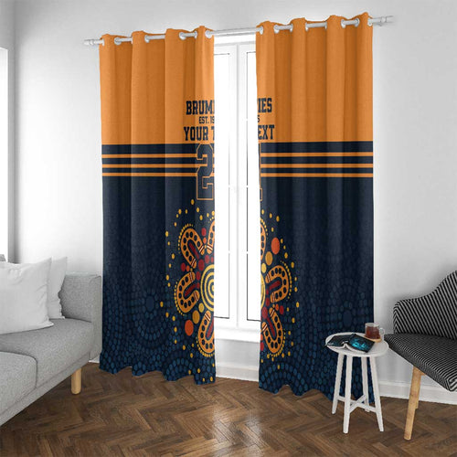 Australia Rugby Pacific Custom Window Curtain Super Brumby Aboriginal Dot Art