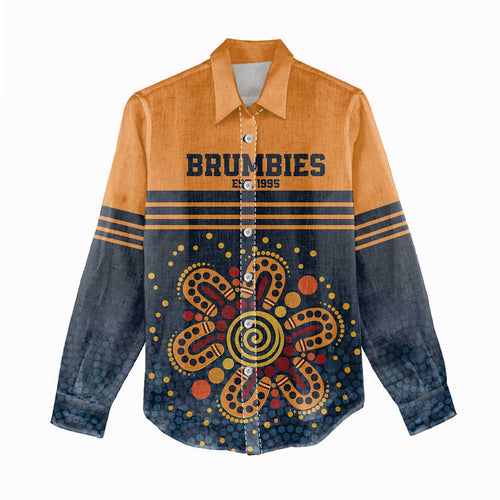Australia Rugby Pacific Custom Women Casual Shirt Super Brumby Aboriginal Dot Art