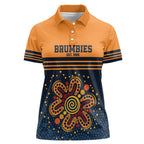 Australia Rugby Pacific Custom Women Polo Shirt Super Brumby Aboriginal Dot Art