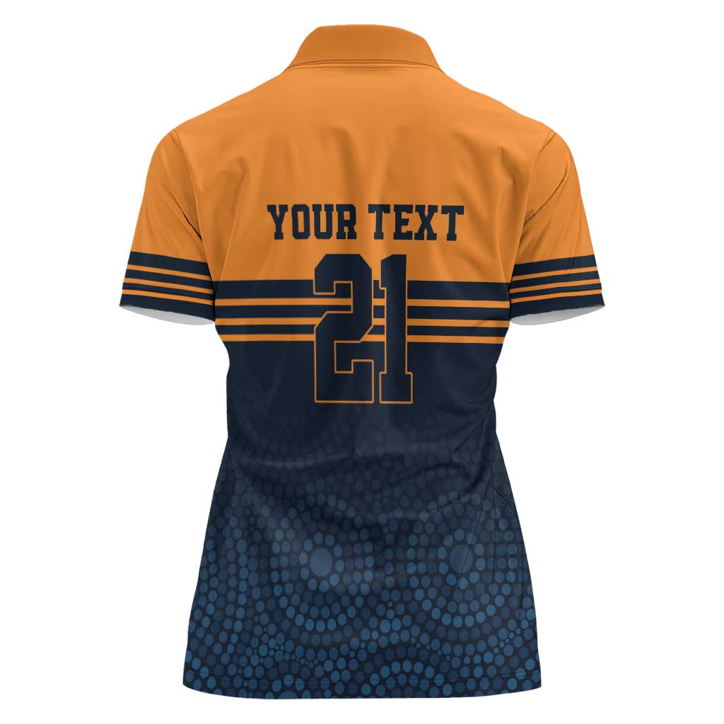 Australia Rugby Pacific Custom Women Polo Shirt Super Brumby Aboriginal Dot Art