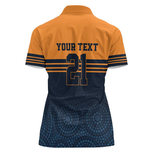 Australia Rugby Pacific Custom Women Polo Shirt Super Brumby Aboriginal Dot Art
