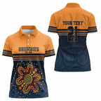 Australia Rugby Pacific Custom Women Polo Shirt Super Brumby Aboriginal Dot Art