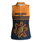 Australia Rugby Pacific Custom Women Sleeveless Polo Shirt Super Brumby Aboriginal Dot Art