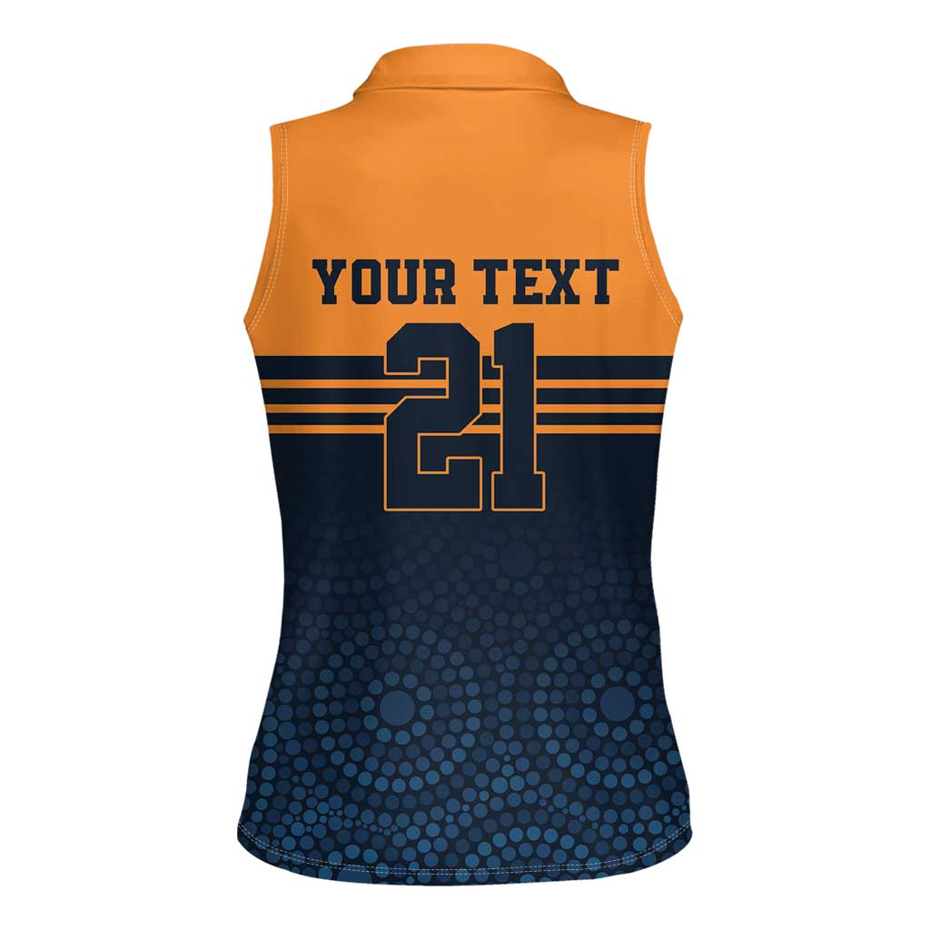 Australia Rugby Pacific Custom Women Sleeveless Polo Shirt Super Brumby Aboriginal Dot Art