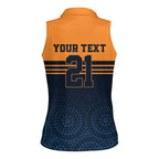 Australia Rugby Pacific Custom Women Sleeveless Polo Shirt Super Brumby Aboriginal Dot Art