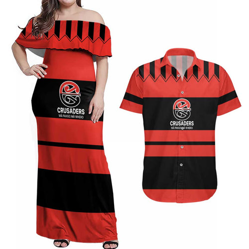 New Zealand Rugby Pacific Custom Couples Matching Off Shoulder Maxi Dress and Hawaiian Shirt Whatumoana Classic Retro 2025