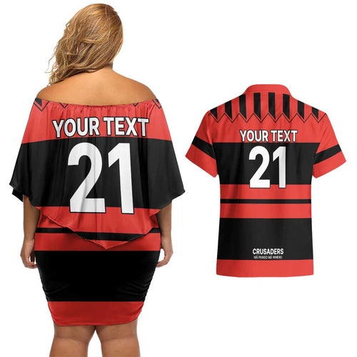 New Zealand Rugby Pacific Custom Couples Matching Off Shoulder Short Dress and Hawaiian Shirt Whatumoana Classic Retro 2025