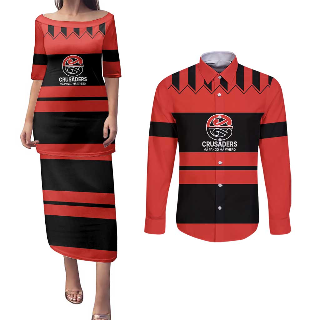 New Zealand Rugby Pacific Custom Couples Matching Puletasi and Long Sleeve Button Shirt Whatumoana Classic Retro 2025