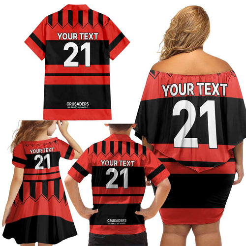 New Zealand Rugby Pacific Custom Family Matching Off Shoulder Short Dress and Hawaiian Shirt Whatumoana Classic Retro 2025