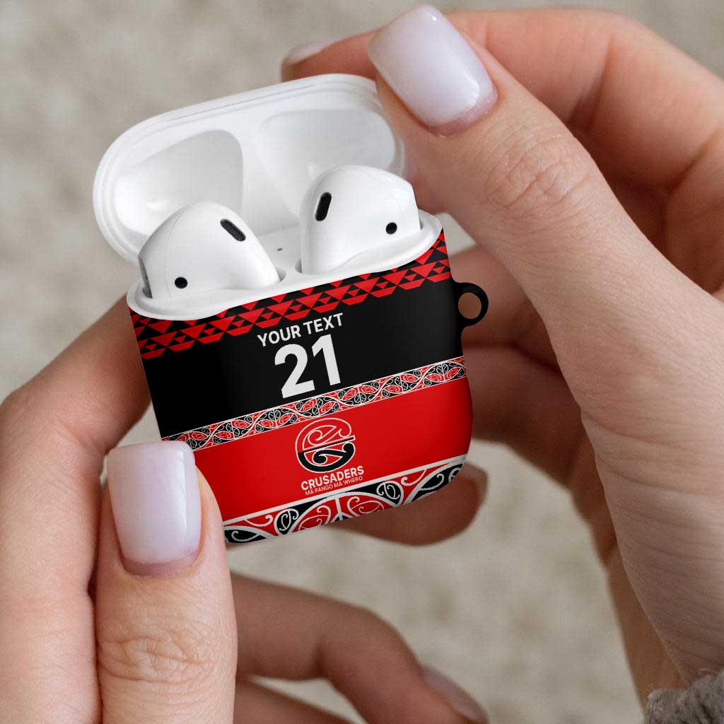 New Zealand Rugby Pacific Custom AirPods Case Whatumoana Maori Kowhaiwhai Pattern - Aussie Hoodie