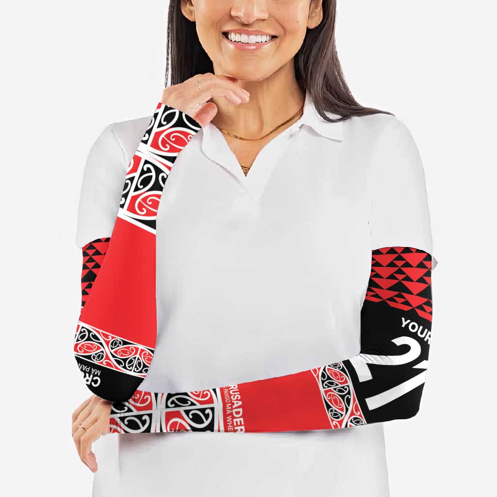 New Zealand Rugby Pacific Custom Arm Sleeves Whatumoana Maori Kowhaiwhai Pattern - Aussie Hoodie