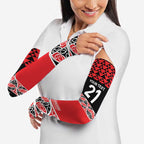 New Zealand Rugby Pacific Custom Arm Sleeves Whatumoana Maori Kowhaiwhai Pattern - Aussie Hoodie