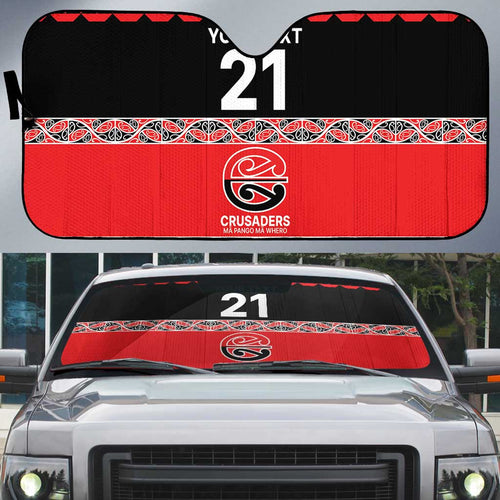 New Zealand Rugby Pacific Custom Auto Sun Shade Whatumoana Maori Kowhaiwhai Pattern - Aussie Hoodie