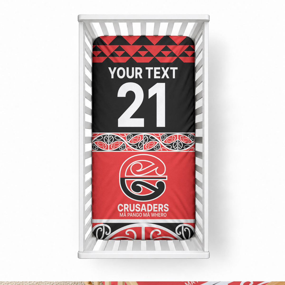 New Zealand Maori Rugby Pacific Custom Baby Bed Cover Whatumoana Maori Kowhaiwhai Pattern