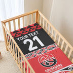 New Zealand Maori Rugby Pacific Custom Baby Bed Cover Whatumoana Maori Kowhaiwhai Pattern
