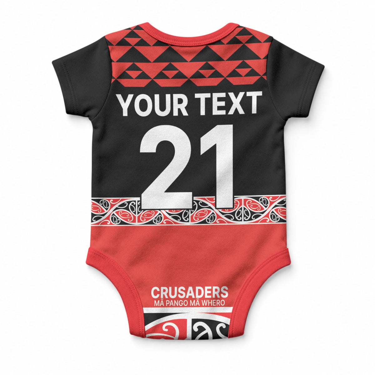 New Zealand Maori Rugby Pacific Custom Baby Onesie Whatumoana Maori Kowhaiwhai Pattern