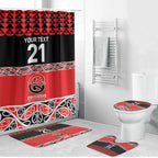 New Zealand Rugby Pacific Custom Bathroom Set Whatumoana Maori Kowhaiwhai Pattern - Aussie Hoodie