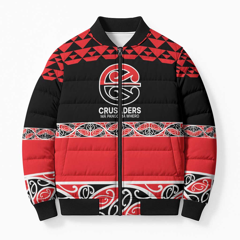 New Zealand Rugby Pacific Custom Bomber Puffer Jacket Whatumoana Maori Kowhaiwhai Pattern - Aussie Hoodie