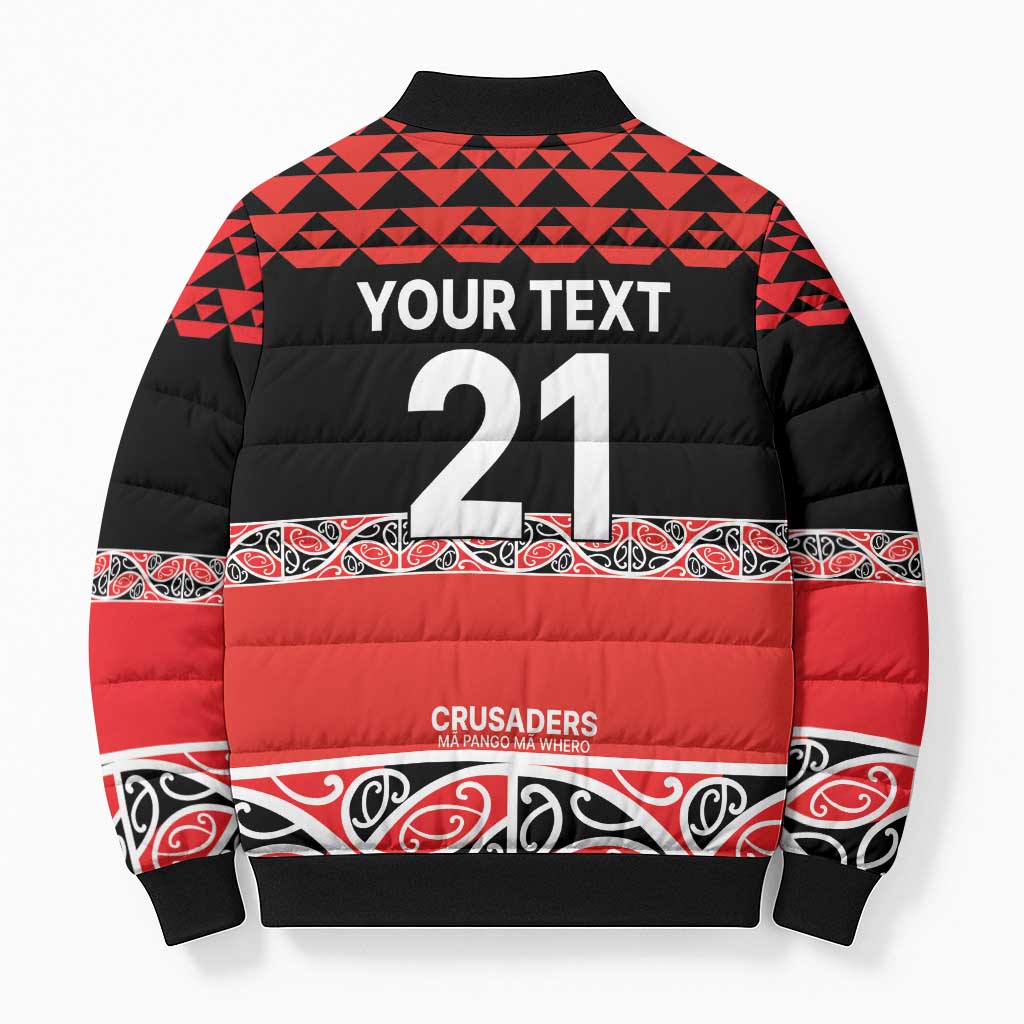 New Zealand Rugby Pacific Custom Bomber Puffer Jacket Whatumoana Maori Kowhaiwhai Pattern - Aussie Hoodie