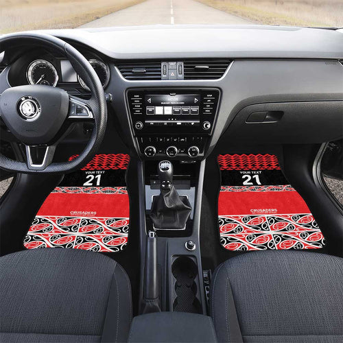 New Zealand Rugby Pacific Custom Car Mats Whatumoana Maori Kowhaiwhai Pattern