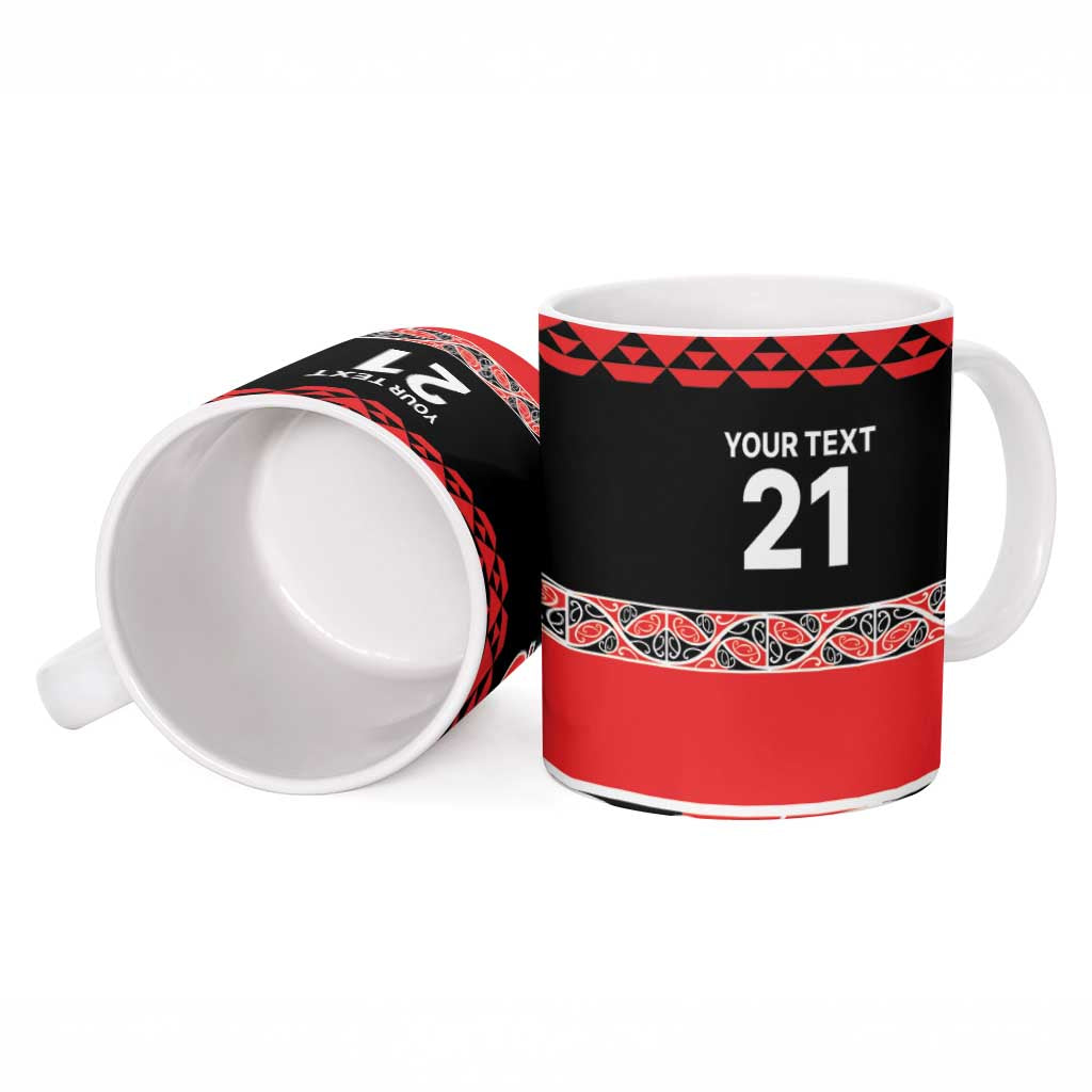 New Zealand Rugby Pacific Custom Ceramic Mug Whatumoana Maori Kowhaiwhai Pattern - Aussie Hoodie