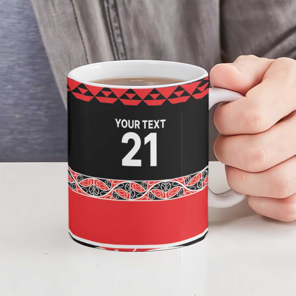 New Zealand Rugby Pacific Custom Ceramic Mug Whatumoana Maori Kowhaiwhai Pattern - Aussie Hoodie