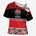 New Zealand Rugby Pacific Custom Cross Shoulder Shirt Whatumoana Maori Kowhaiwhai Pattern - Aussie Hoodie