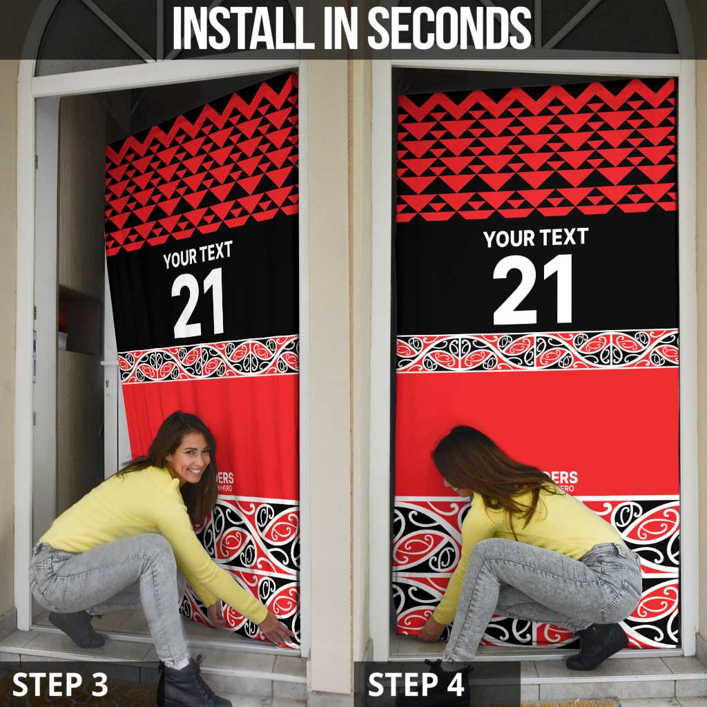 New Zealand Rugby Pacific Custom Door Cover Whatumoana Maori Kowhaiwhai Pattern - Aussie Hoodie