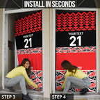 New Zealand Rugby Pacific Custom Door Cover Whatumoana Maori Kowhaiwhai Pattern - Aussie Hoodie