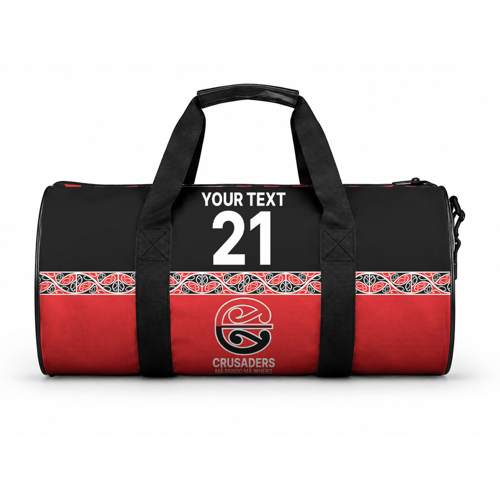 New Zealand Maori Rugby Pacific Custom Duffle Bag Whatumoana Maori Kowhaiwhai Pattern