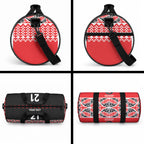 New Zealand Maori Rugby Pacific Custom Duffle Bag Whatumoana Maori Kowhaiwhai Pattern