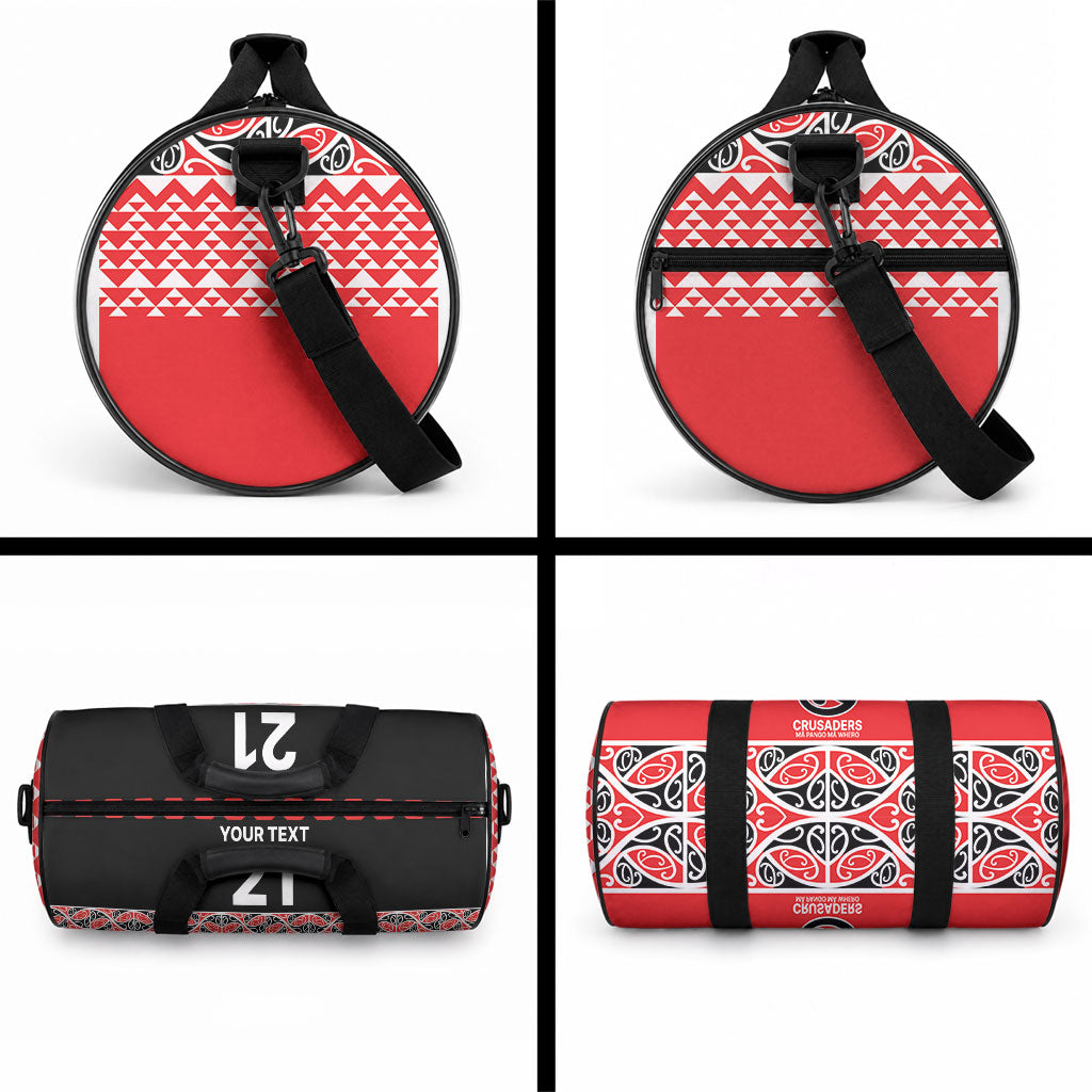 New Zealand Maori Rugby Pacific Custom Duffle Bag Whatumoana Maori Kowhaiwhai Pattern