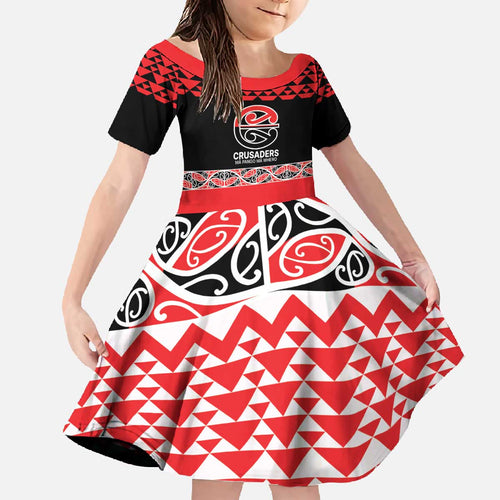 New Zealand Rugby Pacific Custom Family Matching Off The Shoulder Long Sleeve Dress and Hawaiian Shirt Whatumoana Maori Kowhaiwhai Pattern