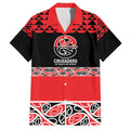 New Zealand Rugby Pacific Custom Family Matching Off The Shoulder Long Sleeve Dress and Hawaiian Shirt Whatumoana Maori Kowhaiwhai Pattern