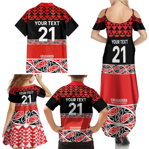 New Zealand Rugby Pacific Custom Family Matching Summer Maxi Dress and Hawaiian Shirt Whatumoana Maori Kowhaiwhai Pattern