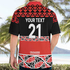 New Zealand Rugby Pacific Custom Hawaiian Shirt Whatumoana Maori Kowhaiwhai Pattern