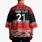 New Zealand Rugby Pacific Custom Kimono Whatumoana Maori Kowhaiwhai Pattern - Aussie Hoodie