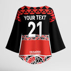 New Zealand Rugby Pacific Custom Kimono Sleeve Blouse Whatumoana Maori Kowhaiwhai Pattern - Aussie Hoodie