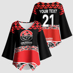 New Zealand Rugby Pacific Custom Kimono Sleeve Blouse Whatumoana Maori Kowhaiwhai Pattern - Aussie Hoodie