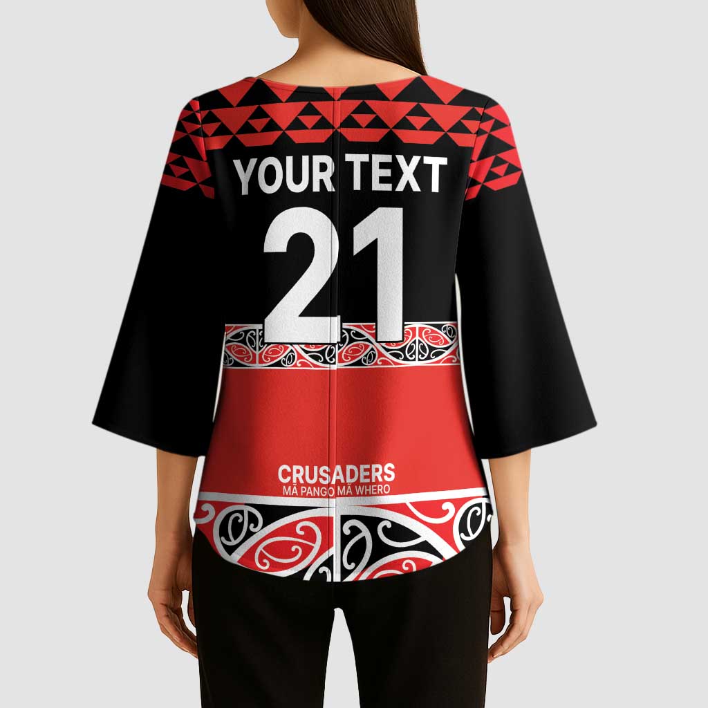 New Zealand Rugby Pacific Custom Kimono Sleeve Blouse Whatumoana Maori Kowhaiwhai Pattern - Aussie Hoodie