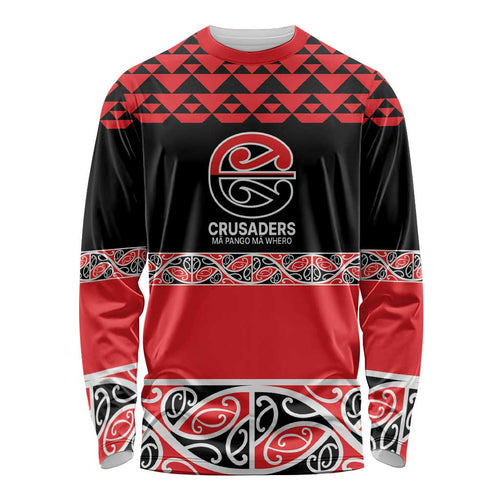 New Zealand Rugby Pacific Custom Long Sleeve Shirt Whatumoana Maori Kowhaiwhai Pattern
