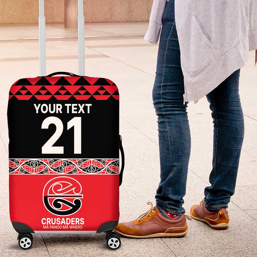 New Zealand Rugby Pacific Custom Luggage Cover Whatumoana Maori Kowhaiwhai Pattern