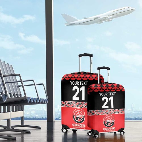 New Zealand Rugby Pacific Custom Luggage Cover Whatumoana Maori Kowhaiwhai Pattern