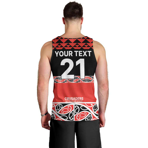 New Zealand Rugby Pacific Custom Men Tank Top Whatumoana Maori Kowhaiwhai Pattern