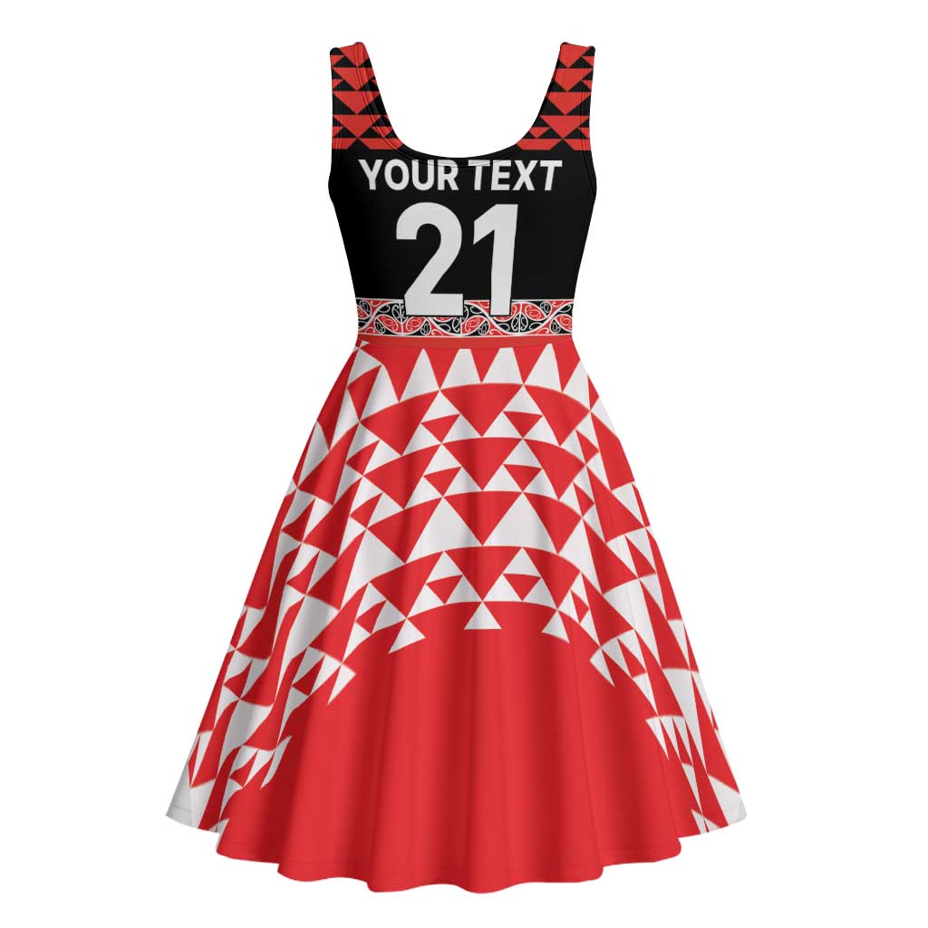 New Zealand Rugby Pacific Custom Midi Dress Whatumoana Maori Kowhaiwhai Pattern - Aussie Hoodie